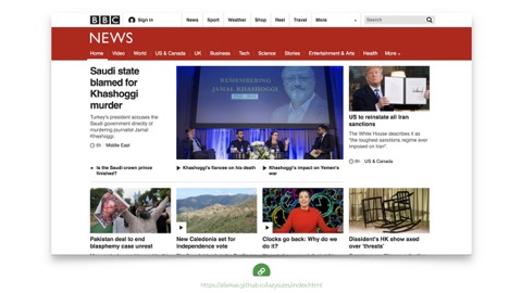 screenshot of the bbc homepage